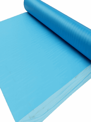UEPE 42 UEPE – floor underlay with blue laminate. Available in various roll sizes and thicknesses
